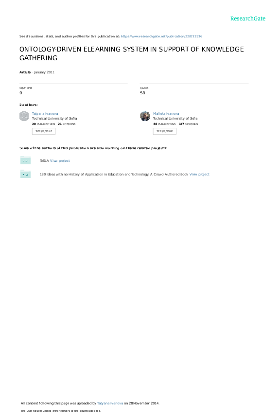 (PDF) Ontology-Driven Elearning System in Support of Knowledge Gathering
