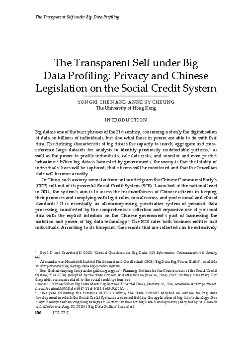 (PDF) (updated) The Transparent Self Under Big Data Profiling: Privacy ...