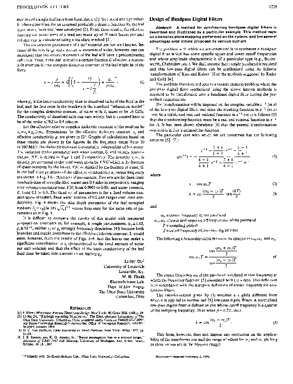 (PDF) Design of Bandpass Digital Filters Anthony Constantinides Academia.edu