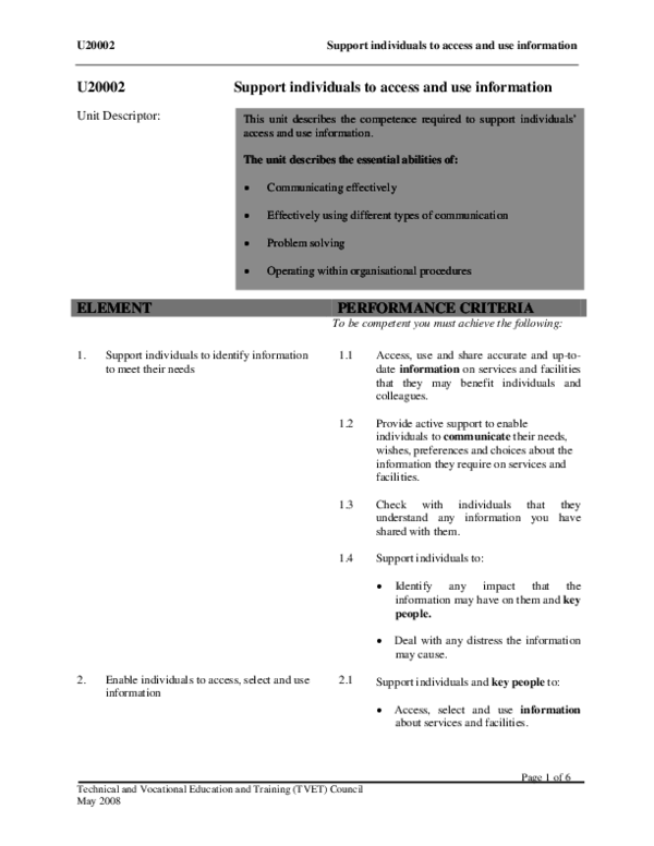 (PDF) ELEMENT PERFORMANCE CRITERIA
