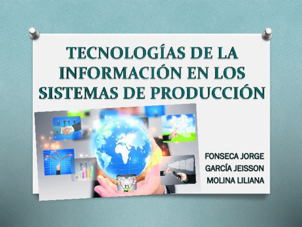 (PPT) Tecnologías de la información en los sistemas de producción