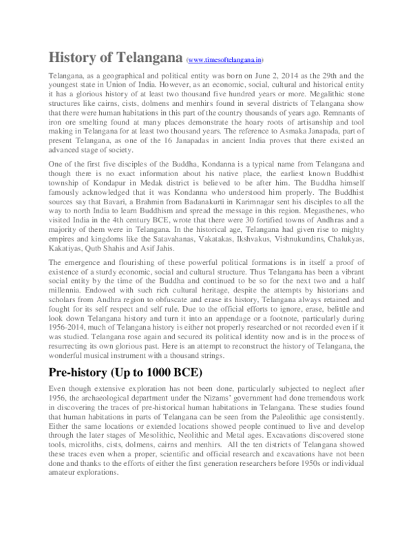 (PDF) History of Telangana m praveen kumar Academia.edu