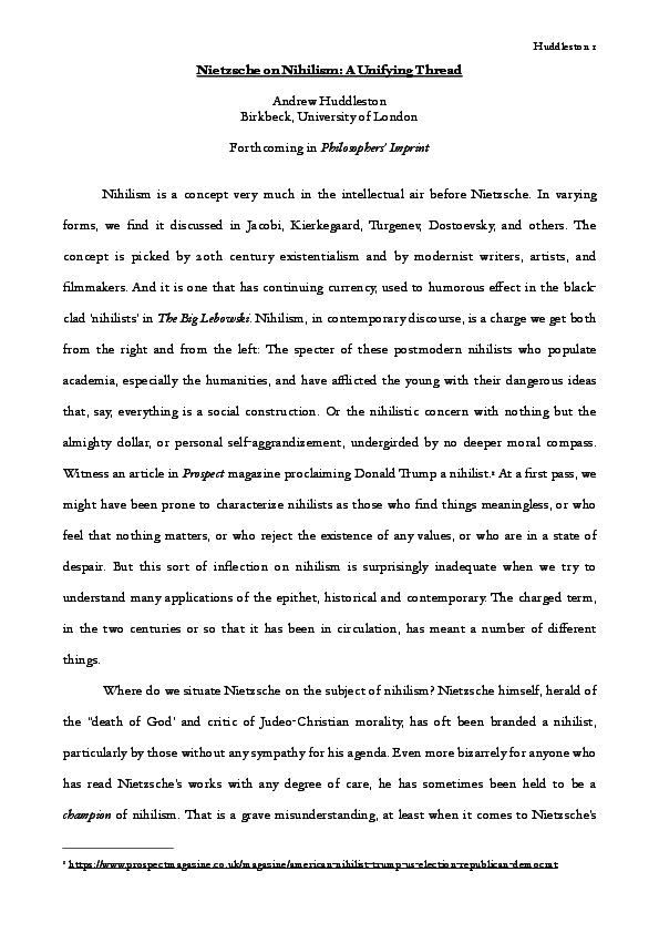 Nietzsche nihilism essay image