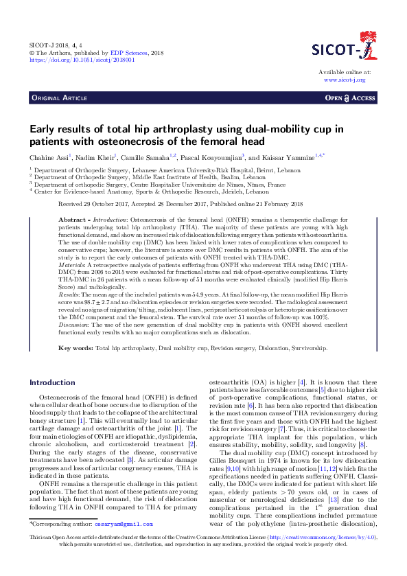 (PDF) Total hip arthroplasty in hereditary multiple exostoses with