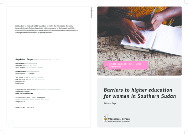 (PDF) Barriers to higher education for women in Southern Sudan