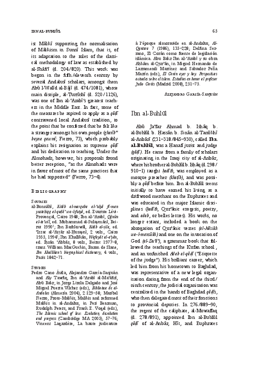 (PDF) Ibn alBuhlul Mathieu Tillier Academia.edu