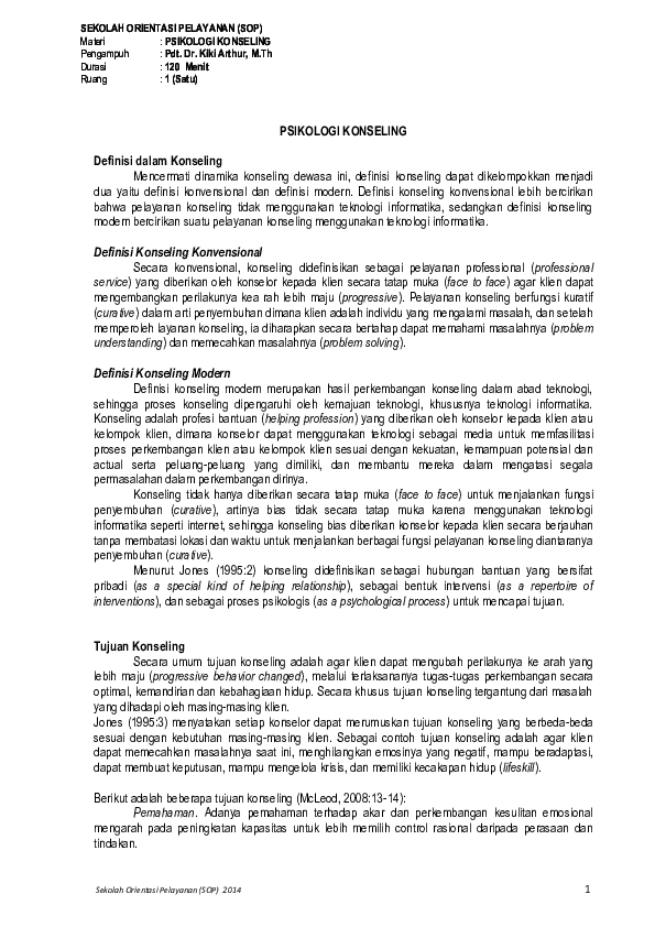 Doc Psikologi Konseling Dr Kiki Arthur Academia Edu