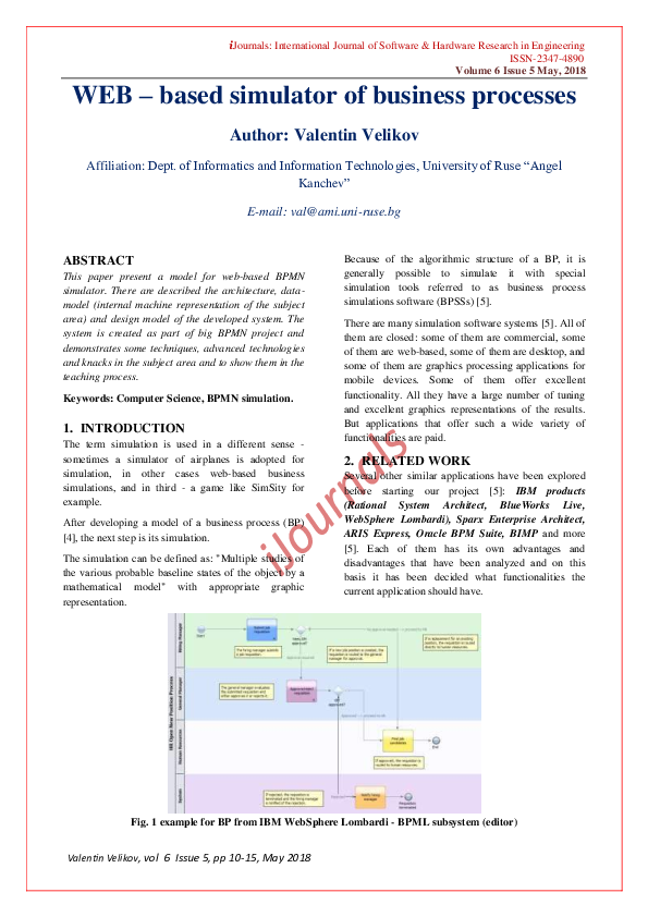 (PDF) WEB based simulator of business processes iJOURNALS PUBLICATIONS IJSHRE IJSRC and