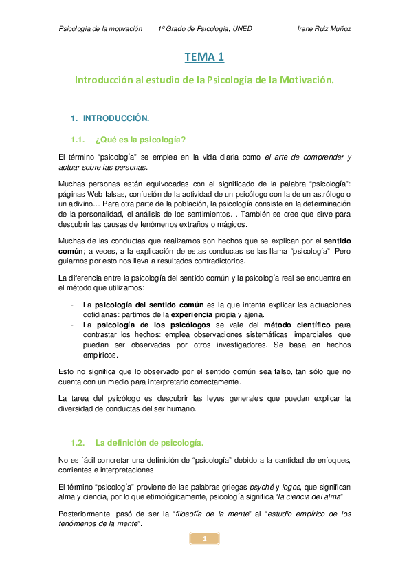 (PDF) Psicología de la motivación TEMA 1 Introducción al estudio de la ...