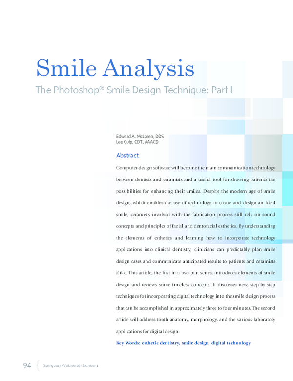 (PDF) The Photoshop ® Smile Design Technique: Part I