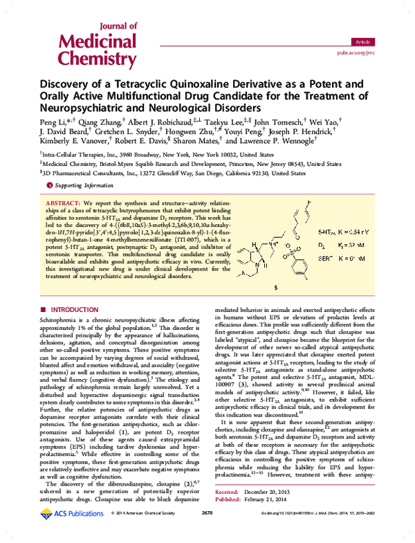 (PDF) Discovery of a Tetracyclic Quinoxaline Derivative as a Potent and ...