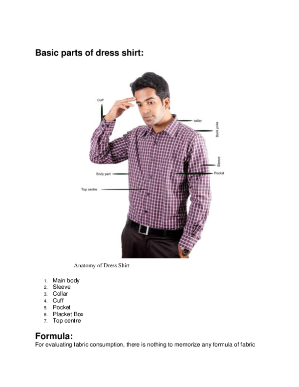 (DOC) Basic parts of dress shirt Anatomy of Dress Shirt Mani