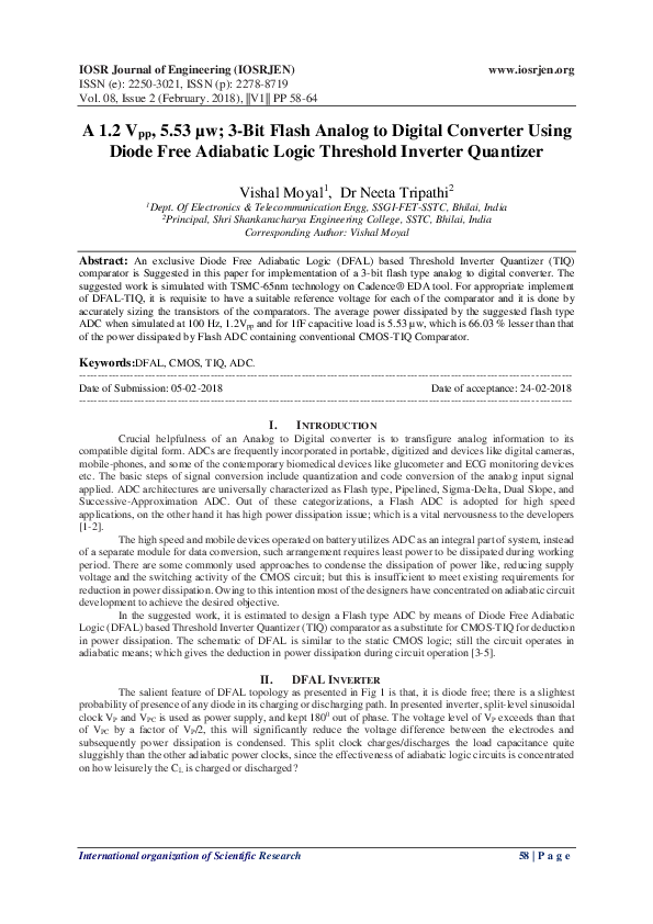 (PDF) A 1.2 Vpp, 5.53 µw; 3Bit Flash Analog to Digital Converter Using