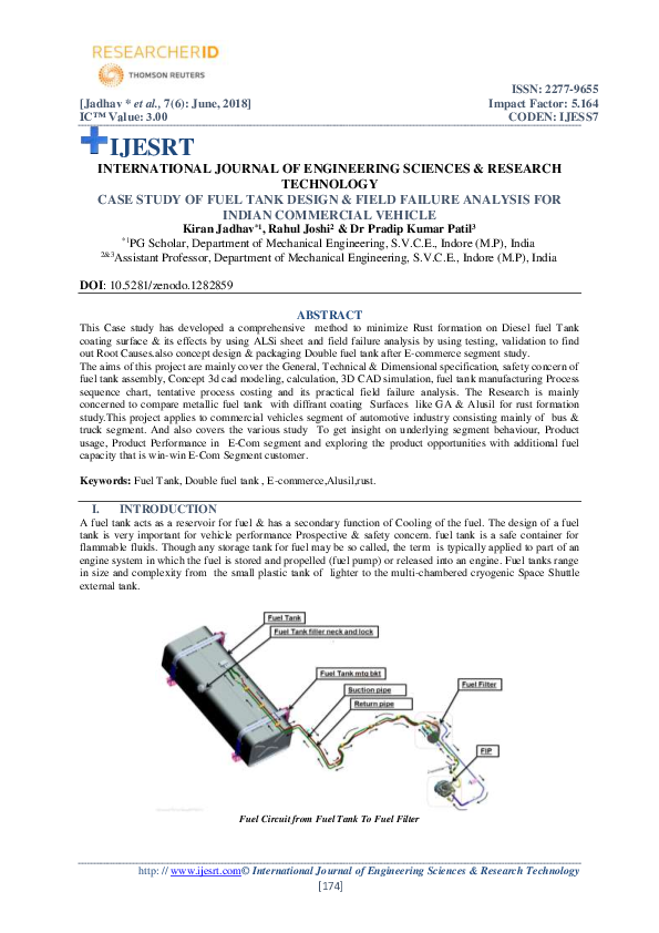 (PDF) CASE STUDY OF FUEL TANK DESIGN & FIELD FAILURE ANALYSIS FOR