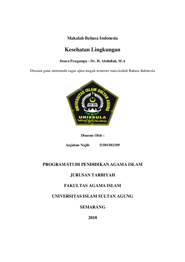 Doc Makalah Bahasa Indonesia Program Studi Pendidikan Agama Islam Anjabun Najib Academia Edu