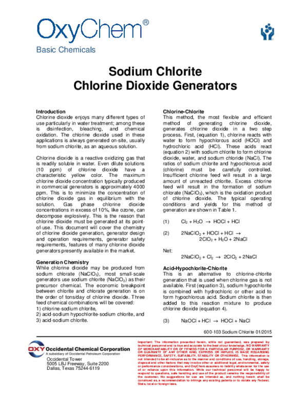 (PDF) Chlorine Dioxide Generators Junaid Jamil Academia.edu