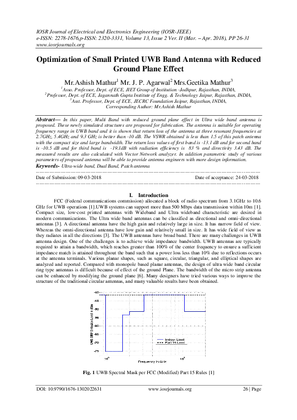 (PDF) Optimization of Small Printed UWB Band Antenna with Reduced