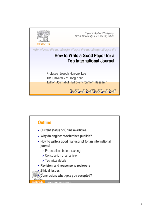  PDF How To Write A Good Paper For A Top International Journal Top 