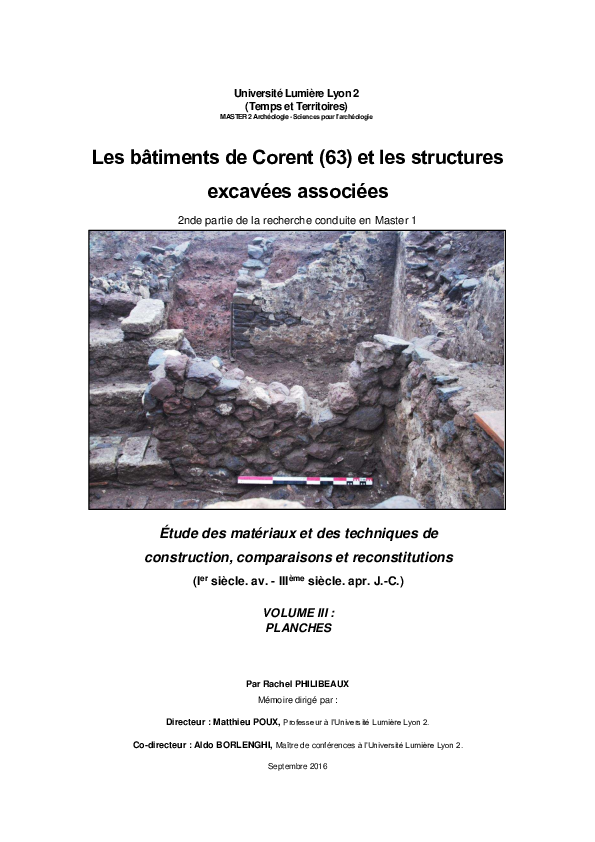 (PDF) Les bâtiments de Corent (63) et les structures excavées associées ...