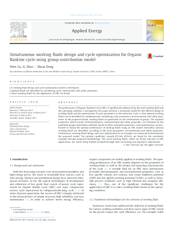 (PDF) Simultaneous working fluids design and cycle optimization for ...