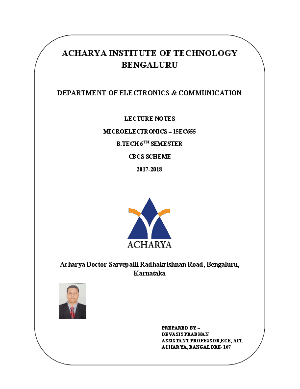 (PDF) ACHARYA INSTITUTE OF TECHNOLOGY BENGALURU DEPARTMENT OF