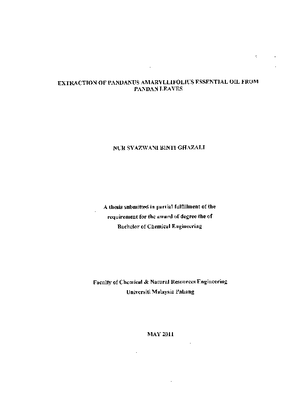 Extraction of pandan leaves picture