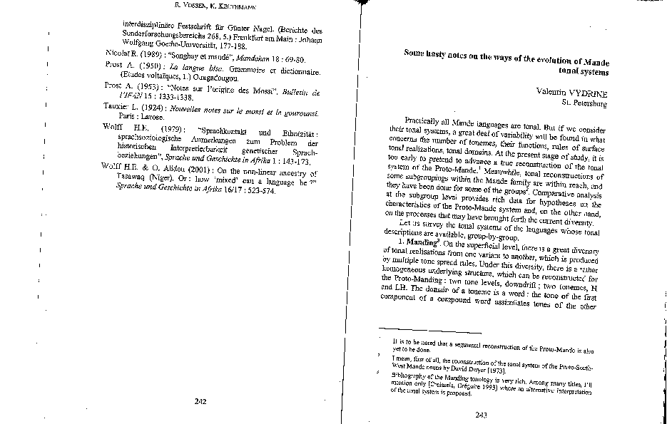 (PDF) Some hasty notes on the ways of the evolution of Mande tonal system.