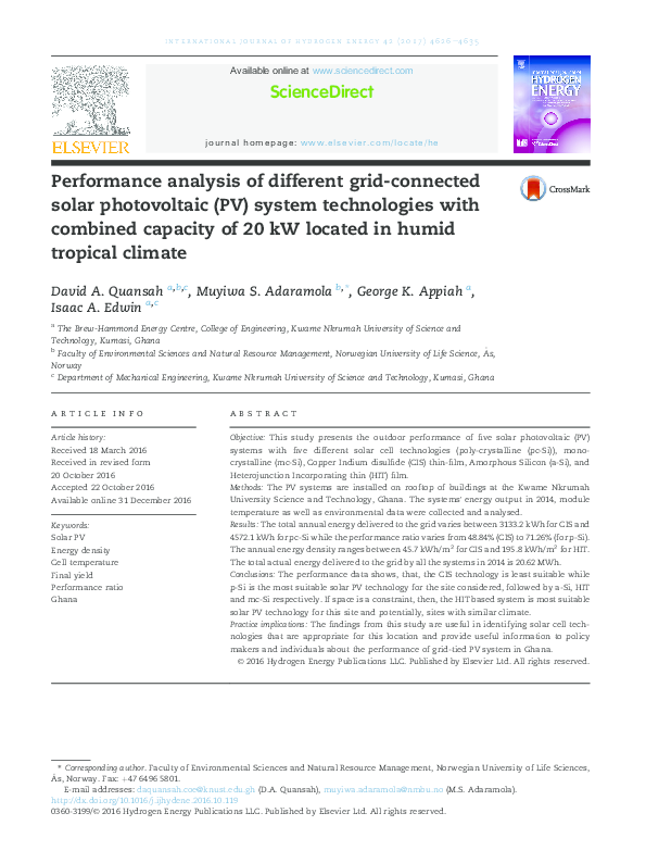 (PDF) Performance analysis of different grid-connected solar ...