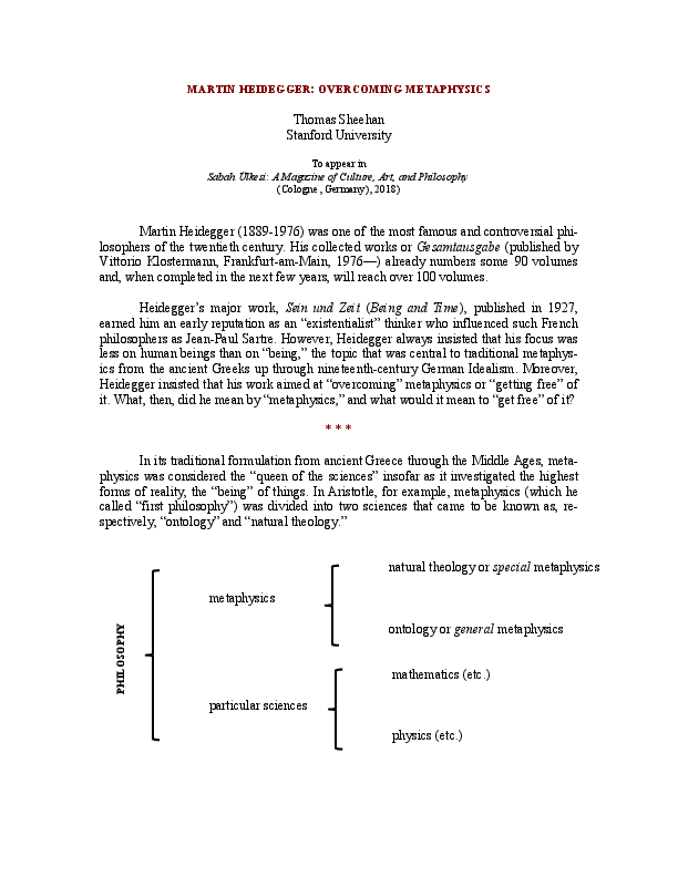 Heidegger essay metaphysics image