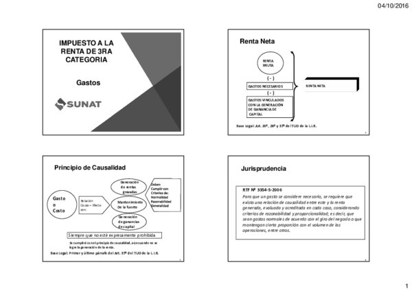 (PDF) Gastos IMPUESTO A LA RENTA DE 3RA CATEGORIA Principio de Causalidad