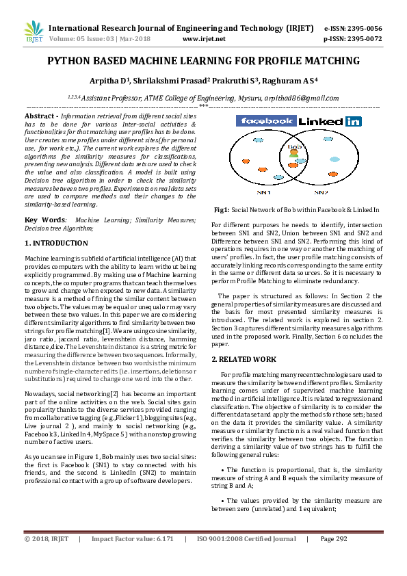 (PDF) PYTHON BASED MACHINE LEARNING FOR PROFILE MATCHING