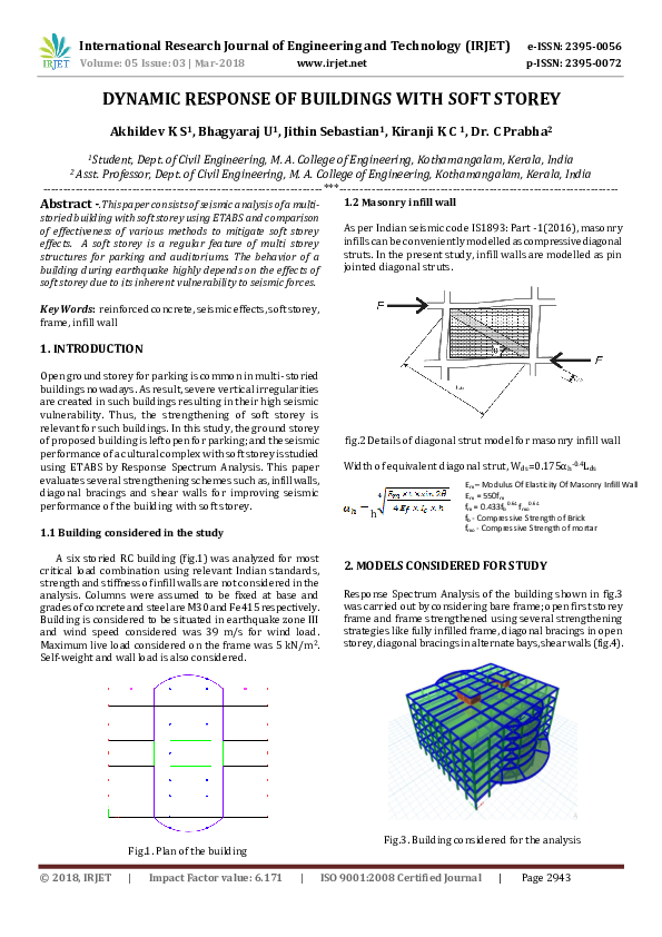 (PDF) DYNAMIC RESPONSE OF BUILDINGS WITH SOFT STOREY