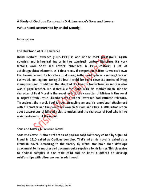 oedipus complex research paper
