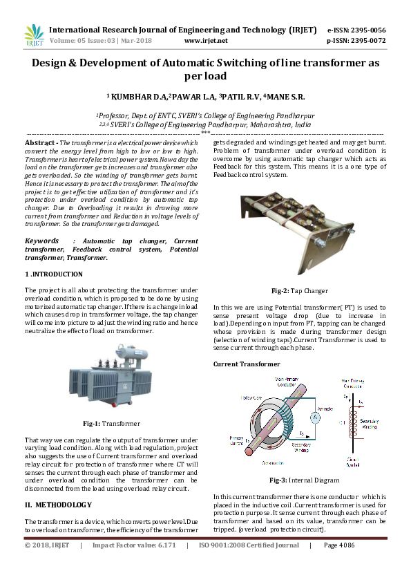 (PDF) Design & Development of Automatic Switching of line transformer ...