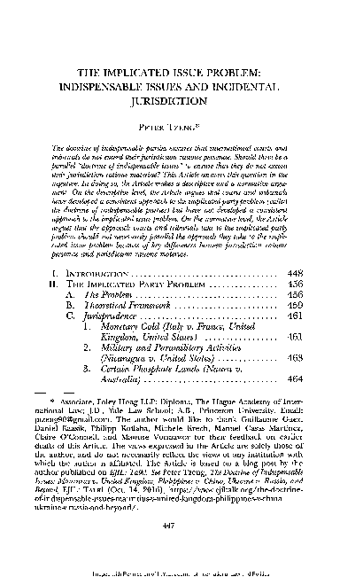 (PDF) The Implicated Issue Problem: Indispensable Issues and Incidental ...