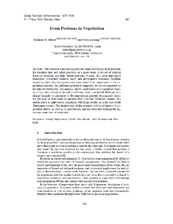 (DOC) Team Positions in Negotiation
