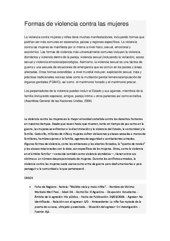 (DOC) Formas de violencia contra las mujeres