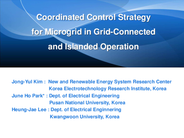 (PDF) Coordinated Control Strategy for Microgrid in Grid-Connected and ...