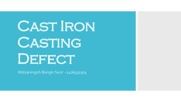 (PPT) Cast Iron Casting Defect