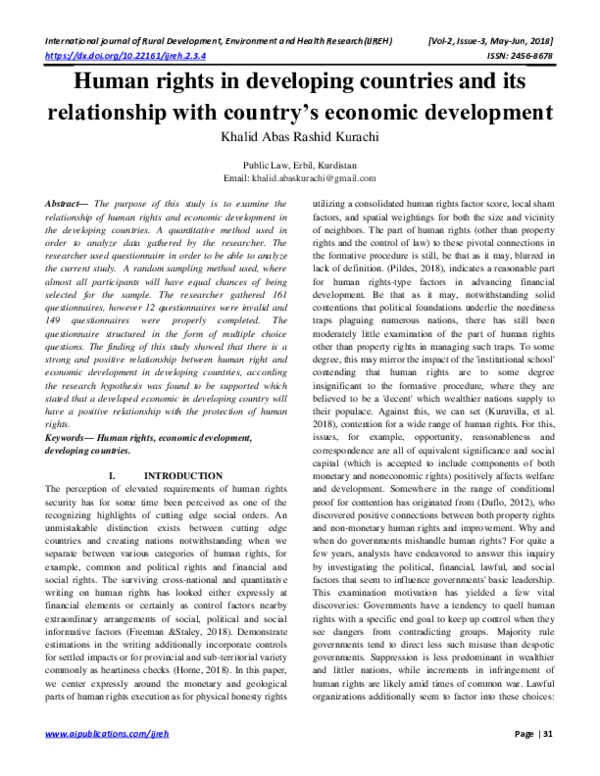 (PDF) Human rights in developing countries and its relationship with ...