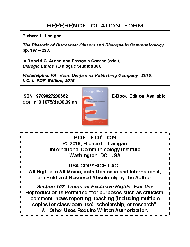 (PDF) The Rhetoric of Discourse: Chiasm and Dialogue in Communicology ...