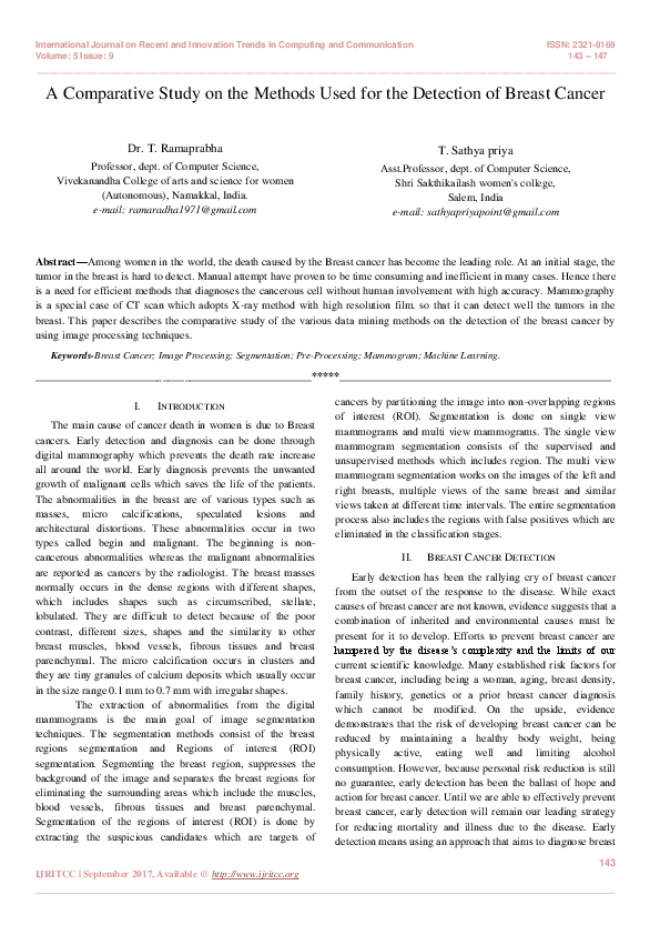 (PDF) A Comparative Study on the Methods Used for the Detection of ...