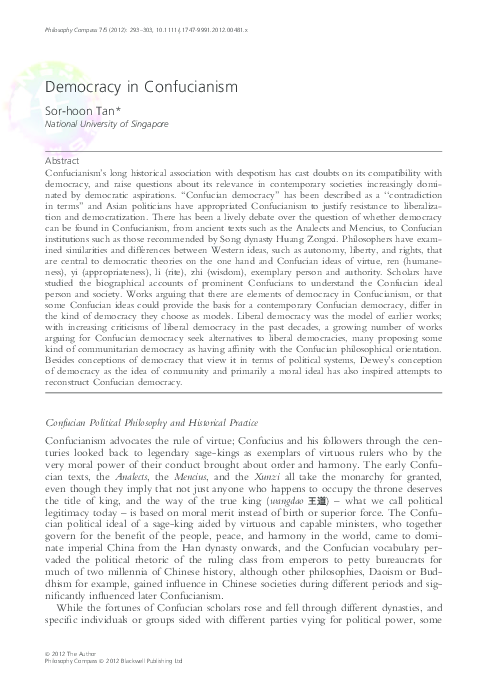 (PDF) Democracy in Confucianism