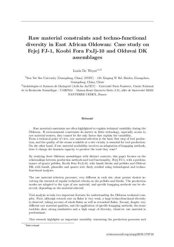 (PDF) Raw material constraints and technofunctional diversity in East