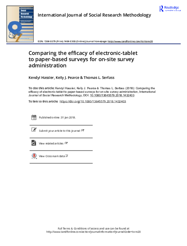 (PDF) Comparing the efficacy of electronic-tablet to paper-based ...