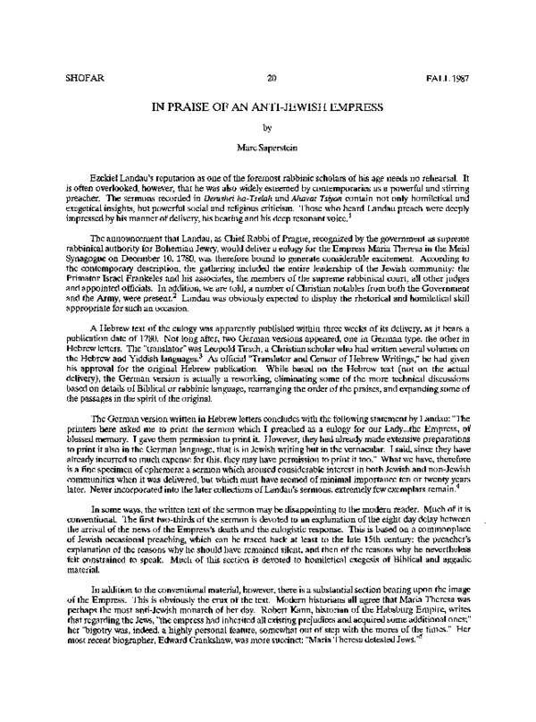 (PDF) Marc Saperstein, “In Praise of an Anti-Jewish Empress: Ezekiel ...