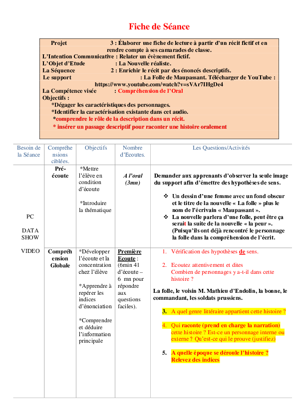 (DOC) Fiche de Séance