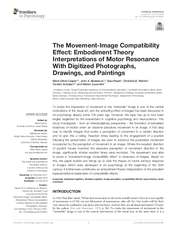 (PDF) The Movement-Image Compatibility Effect: Embodiment Theory ...
