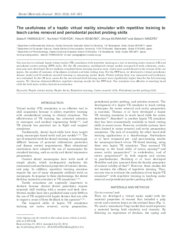 (PDF) The usefulness of a haptic virtual reality simulator with ...