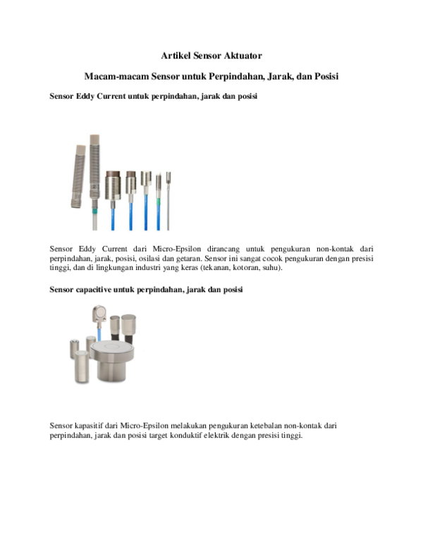 (DOC) Artikel Sensor Aktuator Macammacam Sensor untuk